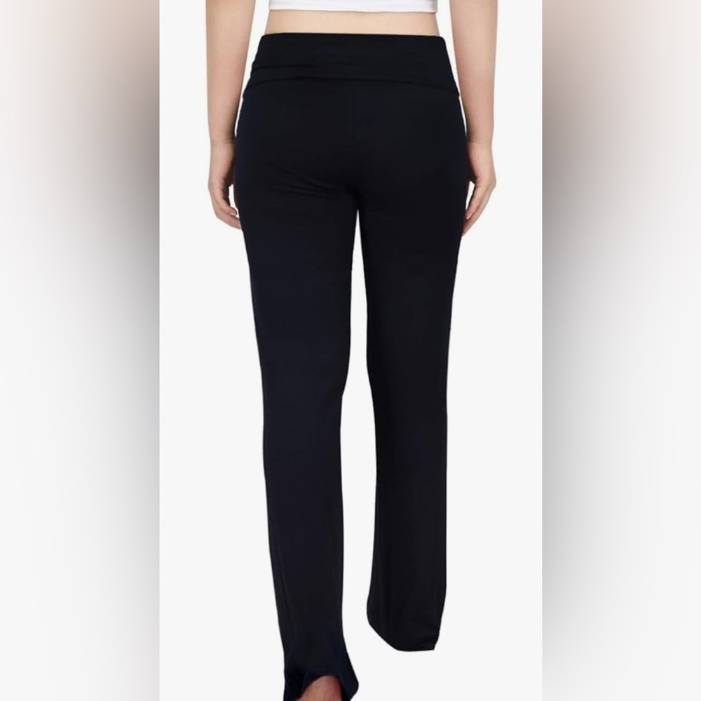 new-XXL Women's Fold Over Waist
Classic Yoga Pants Flare Leg Workout Leggings - Picture 4 of 9